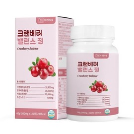 The Health Dream Cranberry Balance Tablets 500mg x 120 Tablets Solve bladder problems with dimannose and pumpkin seed extract. / 더건강드림 크랜베리 밸런스 정 500mg x 120정 디만노스와 호박씨추출물로 방광고민해결