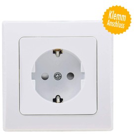 ChiliTec DELPHI Steckdose Wei? Unterputz 230V Schutzkontakt-Steckdose mit erh?htem Berhrungschutz Wei?