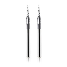 2 x Flute Ball End Mill with Conical Tip CNC Engraving Cutter R0.25 mm 3.175 mm (1/8 Inch) Shank Solid Carbide Cutter for Router with TiAlN Coating for 2D and 3D Engraving