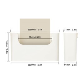 YOHOM No Drilling File Holder Wall Mails Magazines Organizer Adhesive Door Mount, Single Pocket, (White 1) (WHITE, 1 PCS)