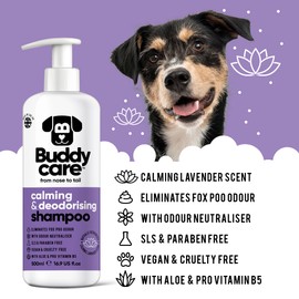 Calming & Deodorising Dog Shampoo by Buddycare | Lavender Scented | with Aloe Vera and Pro Vitamin B5 (16.90oz)