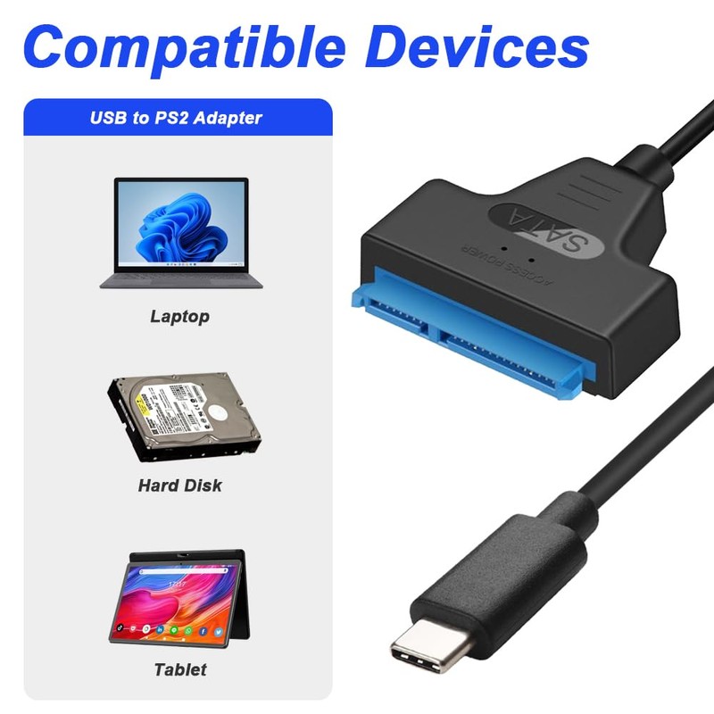 DKARDU USB C to SATA Adapter, 10Gbps USB 3.1 Gen