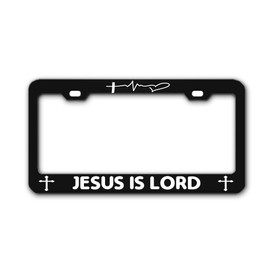 General Christ Decal Jesus is Lord Black Standard US License Plate Frames &s