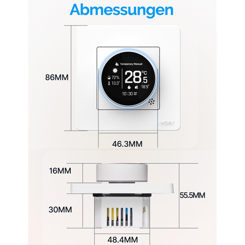 MOES Smart Thermostat Underfloor Heating Water, Zigbee Room Thermostat Underfloor