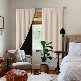 BGment Champagne Blackout Curtains for Bedroom 63 Inch Length, Thermal Insulated Full Room Darkening Soundproof Window Curtains Drapes with Rod Pocket, 2 Panels，Each Panel 52 Inch Wide