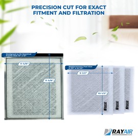 RAYAIR SUPPLY 12x12 Replacement Filter Pads Designed to Fit MicroPower Guard Air Cleaner 12x12 Refills (3 Pack) WHITE
