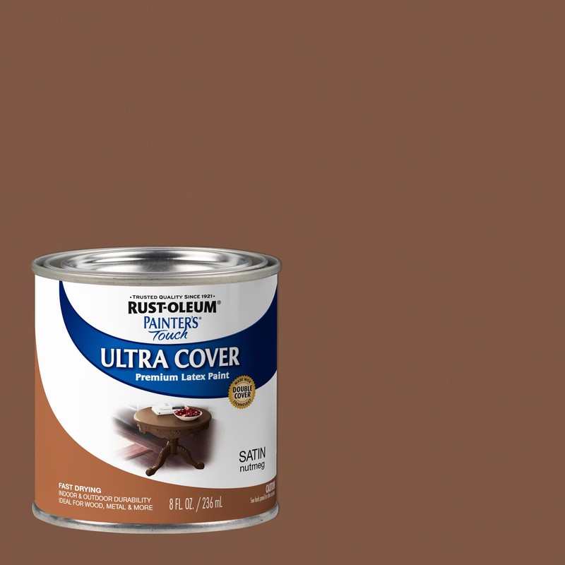 Rust-Oleum 240290 Painter's Touch Brush Paint Acry Satin Nutmeg 1/2Pt,
