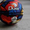 Balón De Basquet Hule Duxx Flow 5 Azul Con Rojo
