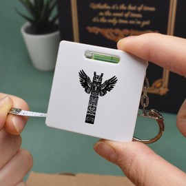 'Tribal Totem Pole ' Keyring Tape Measure/Spirit Level Tool (KM00041829)
