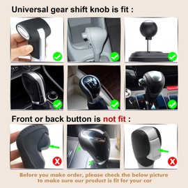 x xotic tech Bling Bling Auto Gear Shift Knob Cover, Auto Leather Shift Gear Cover with Crystal Glitter Rhinestones,Car Knob Gear Stick Protector Interior Decoration Accessories (Black)