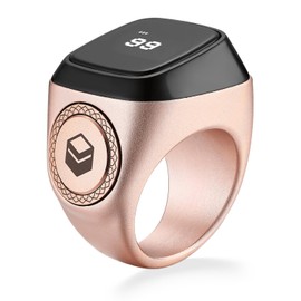 iQibla Zikr Ring® Multifunctional Prayer Counter Tasbih Smart Tally Rings Finger Reminder Life Muslim Lifestyle App (Rose Gold, 20 mm)