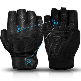 MOREOK Workout Gloves Padded Weight Lifting Gloves for Men/Women, [3MM Gel] Fingerless Grip Gym Gloves Fitness Gloves Black-XL