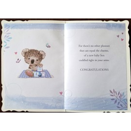 Out Of The Blue Studios A Precious Baby Boy to Shower With Loving Kisses and Hugs Card, 13cm x 19cm