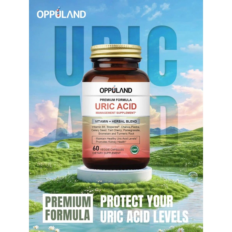 Oppuland Detox De Ácido Úrico - 60 Cápsulas Vegetales