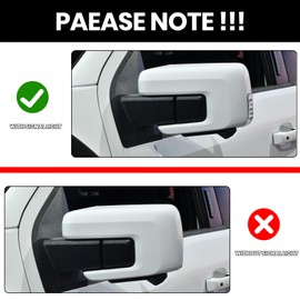 MOFOAP Replacement Side Mirror Cover Caps Compatible with 2021-2024 2025 Ford F150 F-150 Pickup Mirror Cap With Signal Light (White) Left and Right