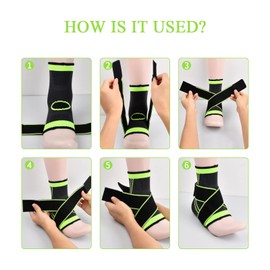 Dokpav 2pcs Tobillera para Esguince,Tobillera de Compresión para Esguince,Tobillera para Esguince Ortopédica,Soporte para Tobillo Ajustable para Hombre Mujer Recuperación de Lesiones Fascitis Plantar