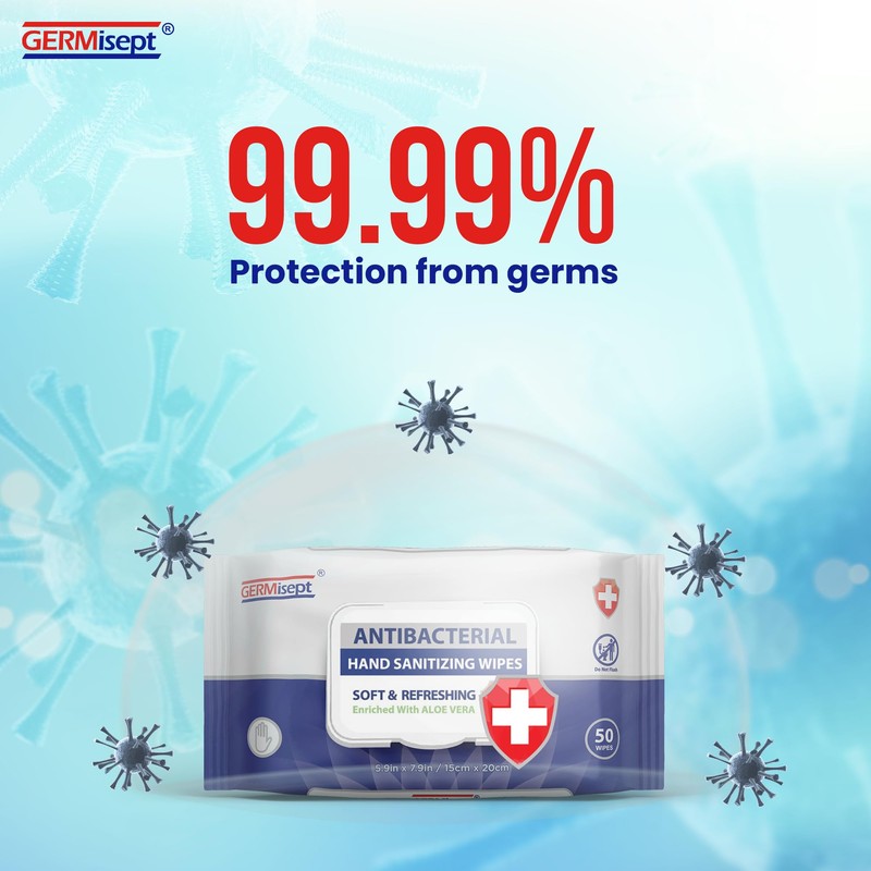 Germisept Antibacterial Hand Sanitizing Wipes Bulk Buy ((50 Count x