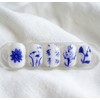 05:25AM, Cheonghwa |Korean traditional blue flower nail - almond /