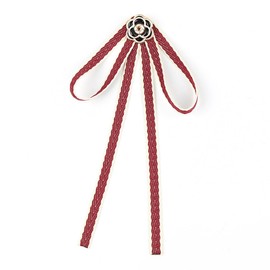 FYBownot Literary Style Forest Girl Uniform Ribbon, Ribbon Tie, Brooch, Uniform Accessories, Women's Corsage, School Ribbon, Bowtie, Bowtie, Commuting to Work or School, Disguise, B-Burgundy