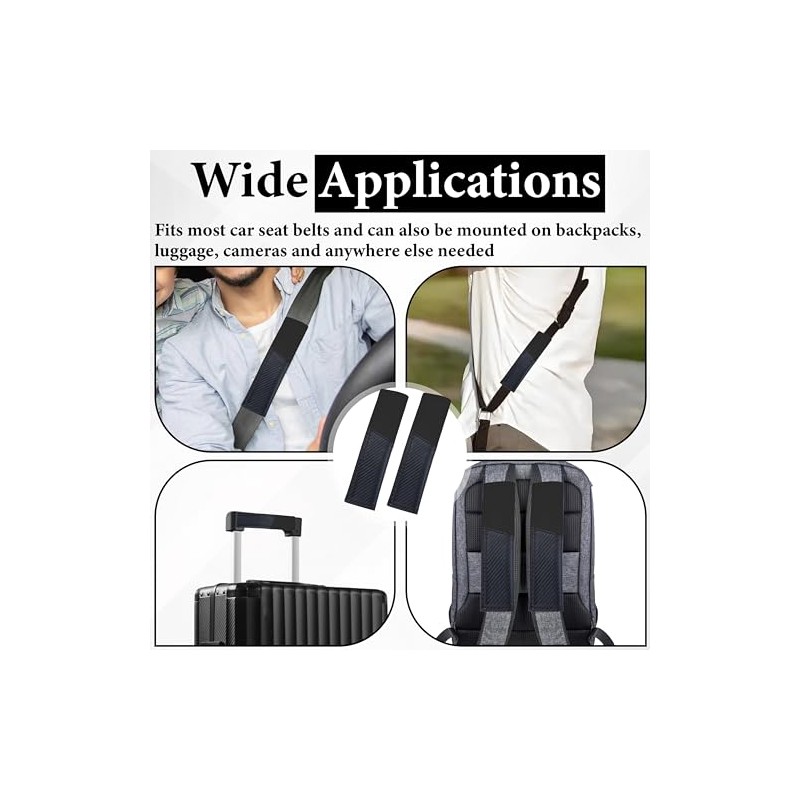 Carbon Fiber Car Seat Belt Cover Pad - 2 Pack