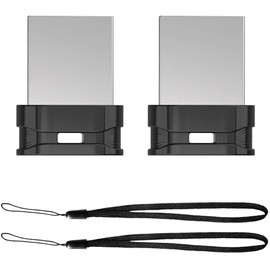 K&ZZ 64GB USB Flash Drives, 2 Pack Ultra Fit Memory Stick with Portable Lanyard, USB 2.0 Thumb Drive Jump Drive USB Stick USB Key for Data Storage and Backup, Black