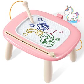 Seimome Magnetic Drawing Board, Toddler Girl Toys for 1-2 Year Old, Doodle Board Pad Learning and Educational Kids Toys for 1 2 3 Year Old Baby Girl Birthday Travel Activities - Pink