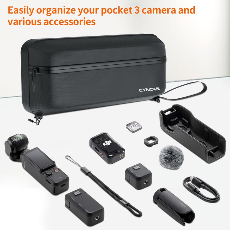 CYNOVA Black DJI OSMO Pocket 3 Carrying Bag, Shockproof DJI