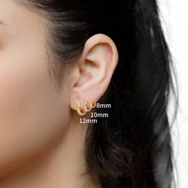 Fiusem Gold Huggie Small Hoop Earrings for Women, Hypoallergenic 14K Gold Plated Huggie Earring, Tiny Gold Hoops 10 mm