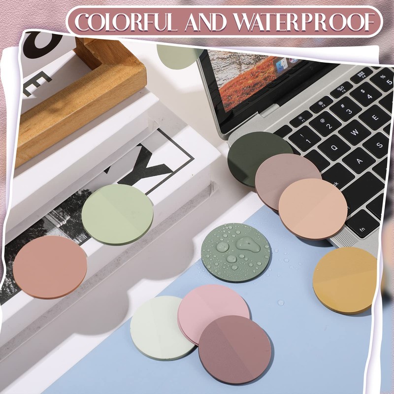 Sabary 500 Sheets Transparent Sticky Notes Round Translucent Sticky Notes