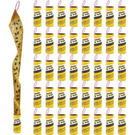 40 Rolls Fly Trap, Fly Traps Outdoor, Fruit Fly Traps for Indoors, Fly Trap Indoor for Home, Sticky Fly Strips, Fly Glue Paper Tape Catcher Ribbon for Gnat Fungus Fruit Flies
