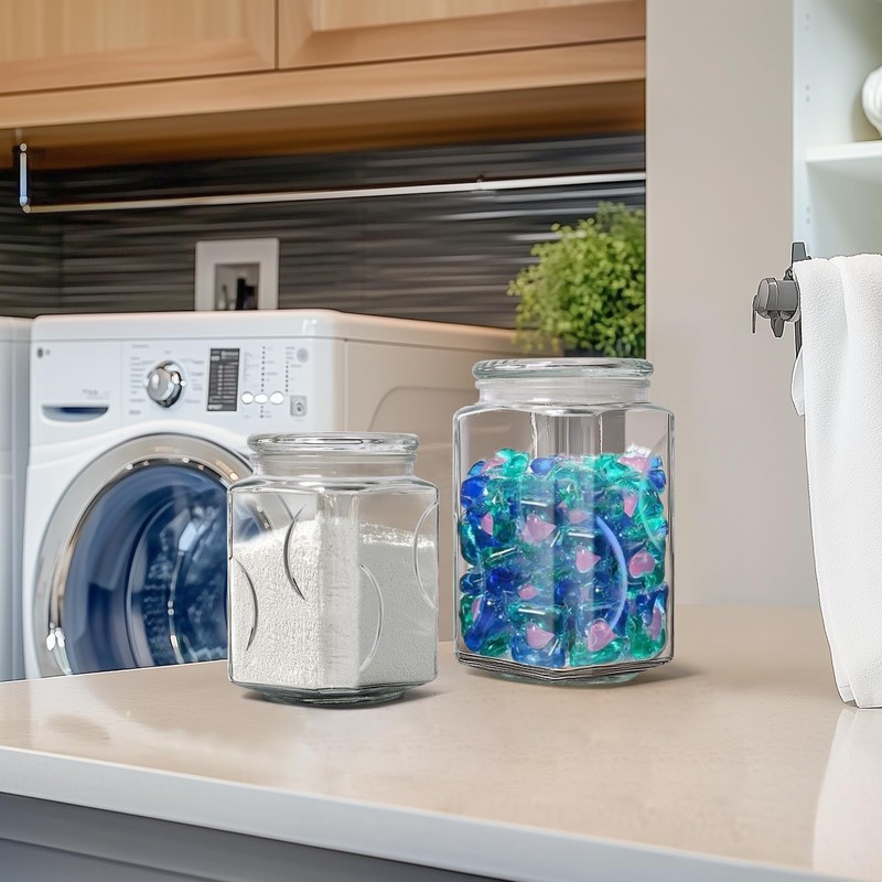 ComSaf Glass Jars with Lids 64oz, Large Glass Storage Containers