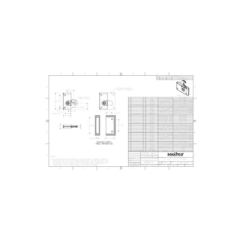 Southco Heavy Duty Roto Lock Kit - Concealed Panel Fastening