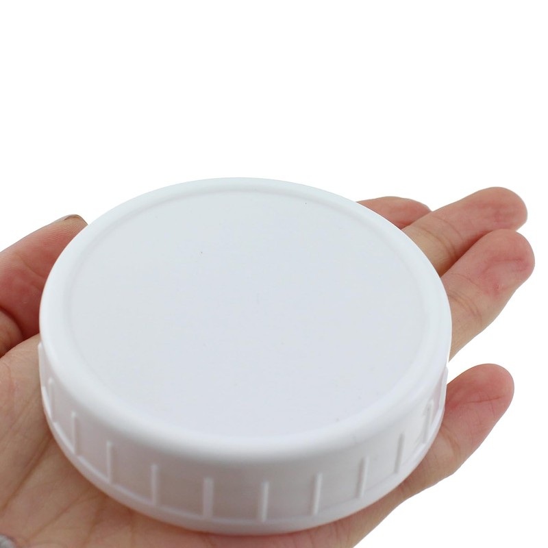 TAODAN 8PCS 70mm White Food Grade Plastic Sealed Storage Lid