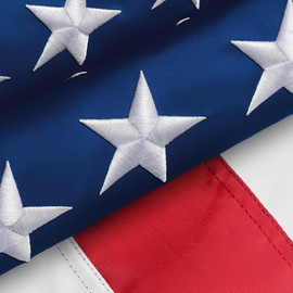 Outside American Flag 3x5 Ft,American Flags for Outside,American Flag Outdoor Heavy Duty Material Resists US Flags Outdoor High Wind,Waterproof USA Flag with Embroidered Stars,Usa American Flag Brass Grommets Vivid Color United States Flag