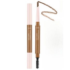 Okerker Brown Dual-Ended Eyebrow Pencil - Waterproof, Smudge-Proof Brow Liner with High Pigment, Smooth Glide Formula, Built-In Sharpener#02