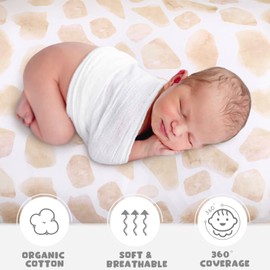 Rtteri 4 Pcs Baby Bassinet Sheets Soft Fitted for Baby Boys Girls Soft Cotton Animals Bassinet Sheet Cover Safe Comfort for Standard Bassinet Pads Rectangular Mattress Cradle, Zebra, Giraffe