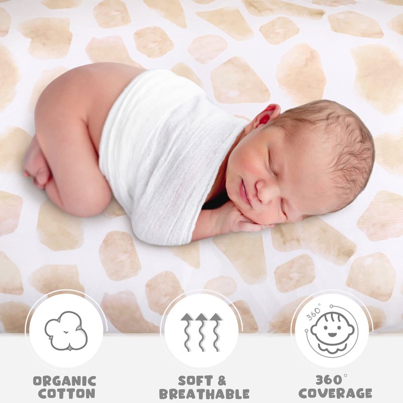 Rtteri 4 Pcs Baby Bassinet Sheets Soft Fitted for Baby