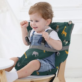 Vine Easy Seat Portable Travel High Chair | Adjustable, Safety, Washable | Toddler High Chair Seat Cover | Convenient Cloth Travel High Chair Fits in Your Handbag, Grey Animal