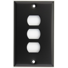 Matte Black Single 1 Gang Triple 3 Despard Switch Plate