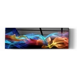 Cortesi Home 'Smokey Haze' Acrylic Wall Art, 16" x 48", Black