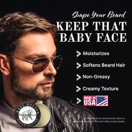 Tuscan Cooper's Baby Faced Beards Butter for Men - Moisturizing Beard Balm Cream and Softener for All Hair Types Including Coarse Hair - 4oz Hydration and Conditioning Care - Bare Unscented