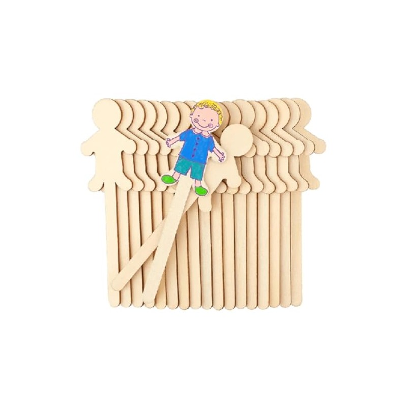 CAA Trading™ 25 x Wooden People Craft Sticks for Crafting