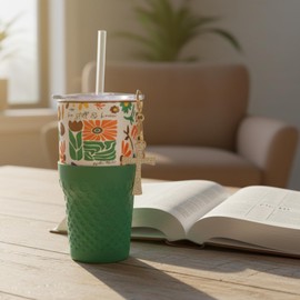 Biddlebee Christian Gifts for Women – 30oz Bible Verse Tumbler with Straw & Lid, Cross Charm & Silicone Boot – Psalm 46:10 “Be Still and Know” Inspirational Religious Travel Mug & Faith Gift