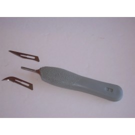Unbranded Ergonomic Surgical Scalpel Handle and Optional Blades - (5) #12 Blds. ONLY