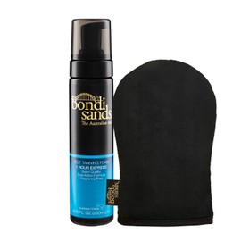 Bondi Sands Self Tanning Set - 1h Express Selbstbräuner Schaum für dunklere Hauttöne, Inhalt: 200 ml - Mit Anwendungshandschuh - Self Tanning Foam mit Aloe Vera - Streifenfreie Bräune