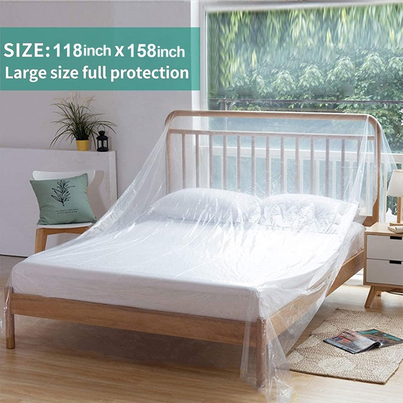 1 Pack Plastic Bed Cover Extra Large, Heavy Duty Waterproof