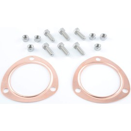 JEGS Collector Gaskets & Bolt Kit | Dead Soft Copper | Made In USA | Includes (2) 3" Dead Soft Copper Collector Gaskets, (6) Stainless Steel Bolts, And (6) Stainless Steel Nuts
