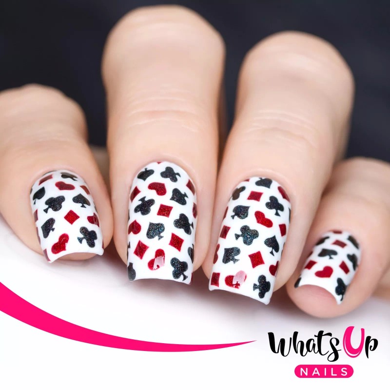 Whats Up Nails Playing Cards Stencils for Nails, Nail Stencils,