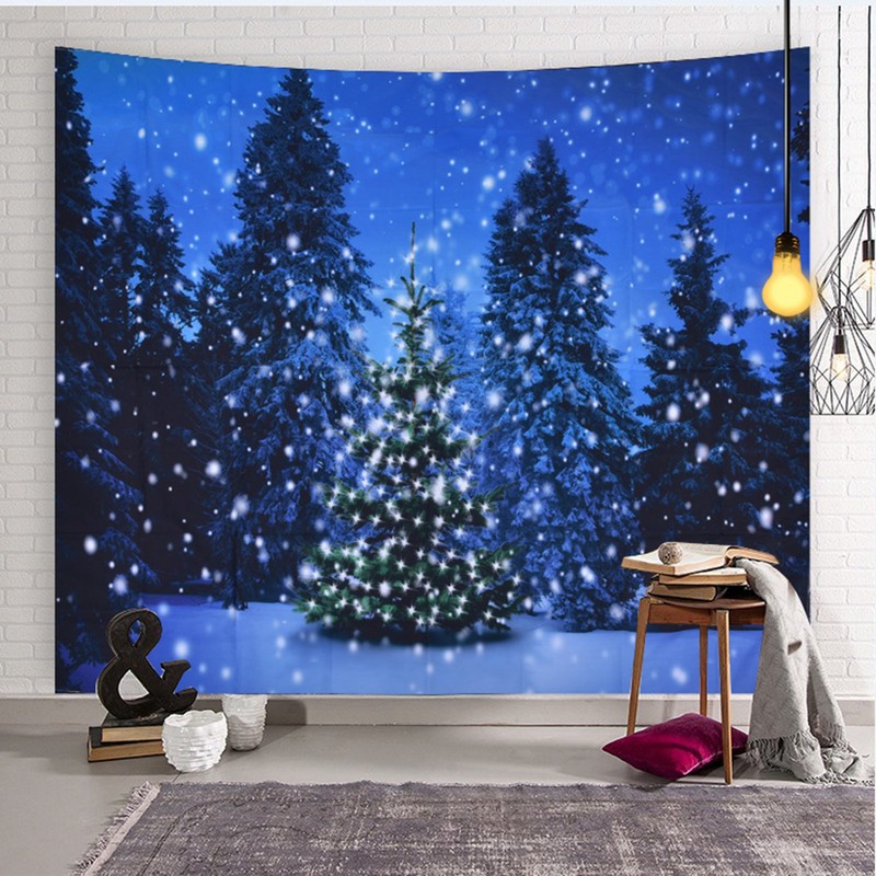 Christmas Tapestry Exquisite Christmas Tree Pattern Wall Hanging Blanket for