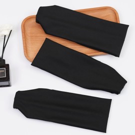 3 Pack Workout Headband for Women, Sports Running Headband for Exercise, Wide Headbands for Women, Gym Hairband Athletic Thick Non Slip Yoga Sweatband Fitness, Black